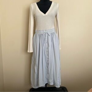 Chic Cream Top and attached Pale Blue Skirt/Dress